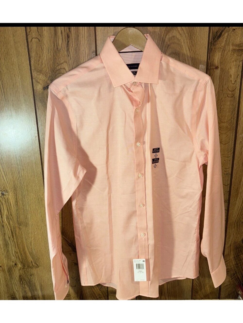 Tommy Hilfiger Orange Athletic Fit Stretch Dress Shirt/Sz M 15-1/2-32-33 New